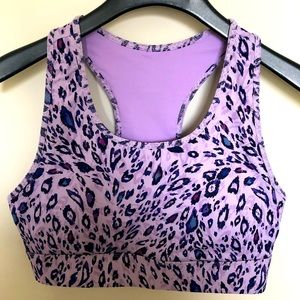 Purple leopard Fabletics PowerHold bra